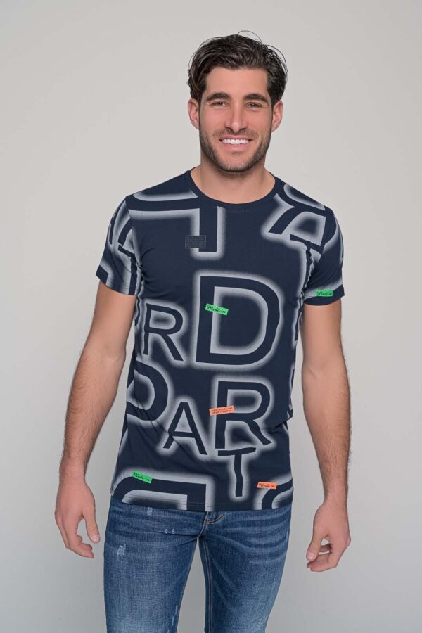 T-shirt με στάμπα και λαιμόκοψη