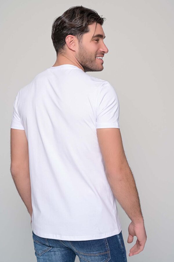 T-shirt με κοντό μανίκι και λαιμόκοψη με στάμπα μπροστά