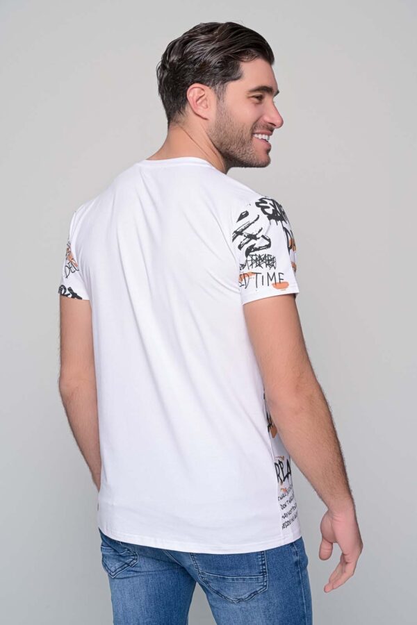 T-shirt με κοντό μανίκι με λαιμόκοψη και στάμπα