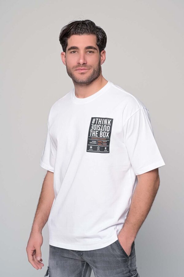 T-shirt με κοντό μανίκι στάμπα και λαιμόκοψη