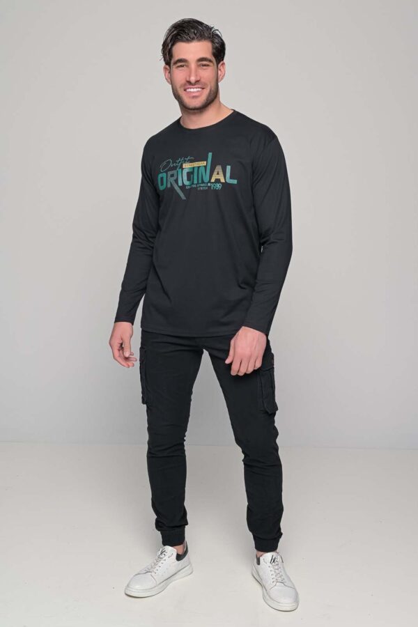 T-shirt μακρύ μανίκι με στάμπα 100% cotton