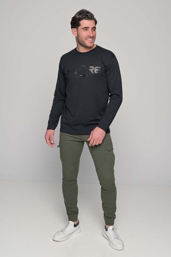 T-shirt μακρύ μανίκι με στάμπα 100% cotton