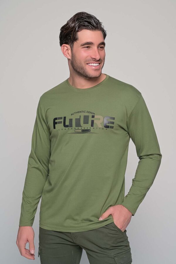 T-shirt μακρύ μανίκι με στάμπα 100% cotton