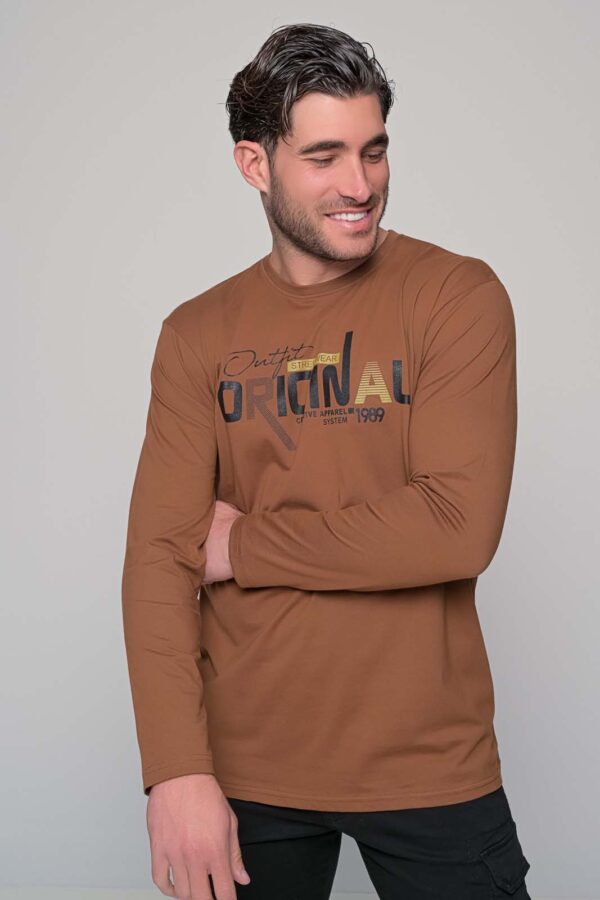 T-shirt μακρύ μανίκι με στάμπα 100% cotton