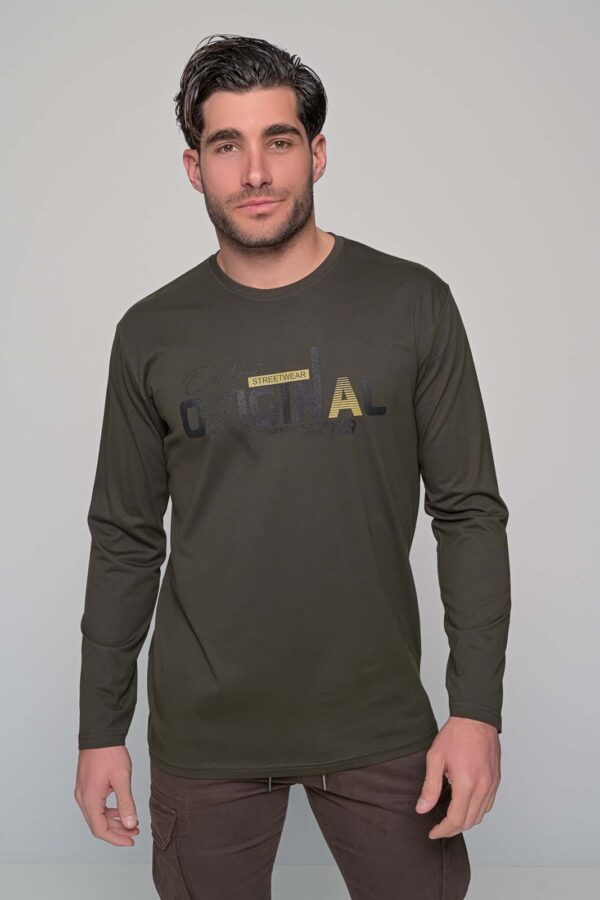 T-shirt μακρύ μανίκι με στάμπα 100% cotton