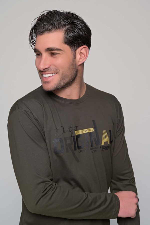 T-shirt μακρύ μανίκι με στάμπα 100% cotton