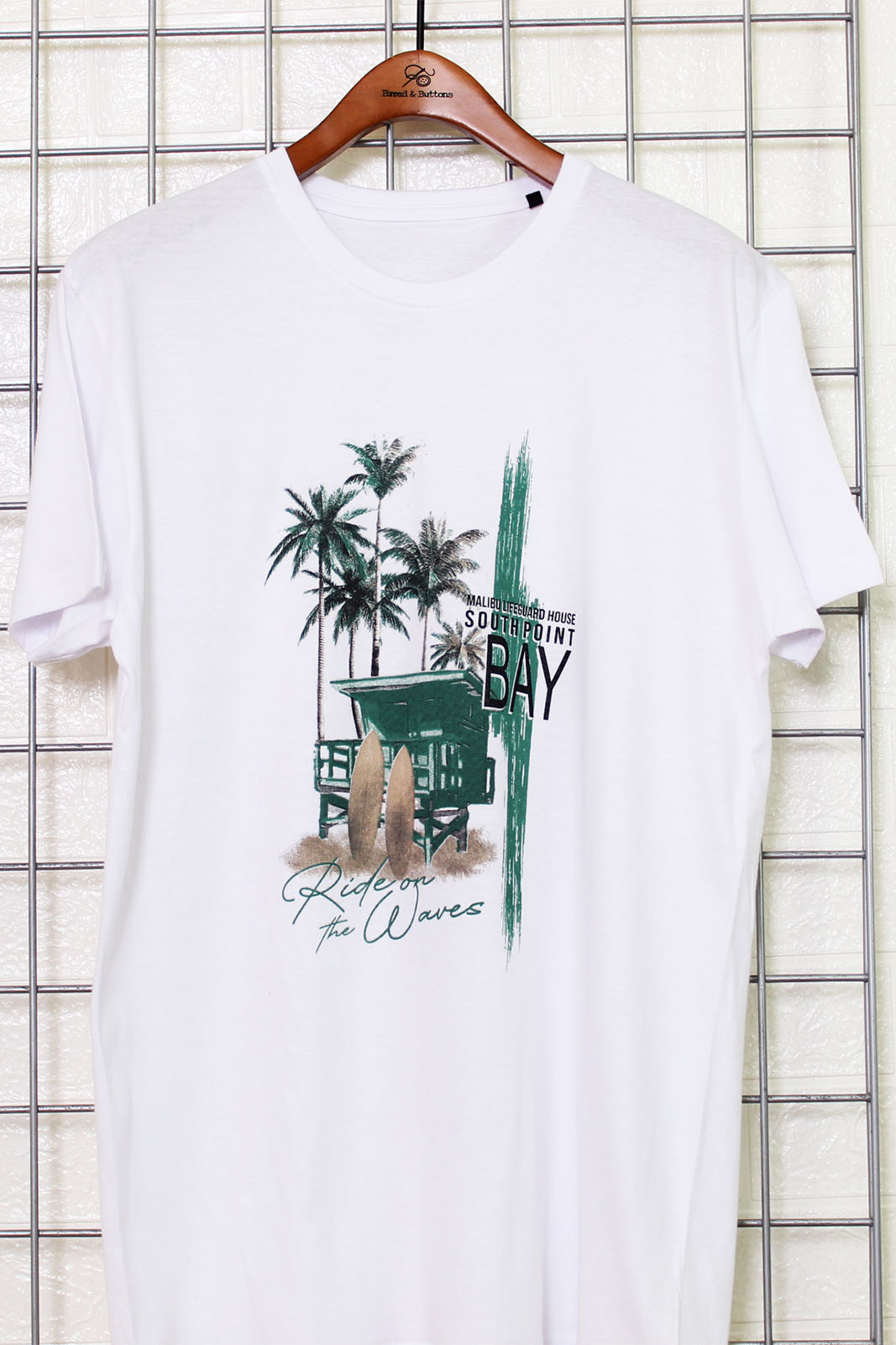 T-Shirt Ανδρικό | Μπλουζάκι Λευκό με κοντό μανίκι και στάμπα Palmtree | Metropolisfashioncity.gr