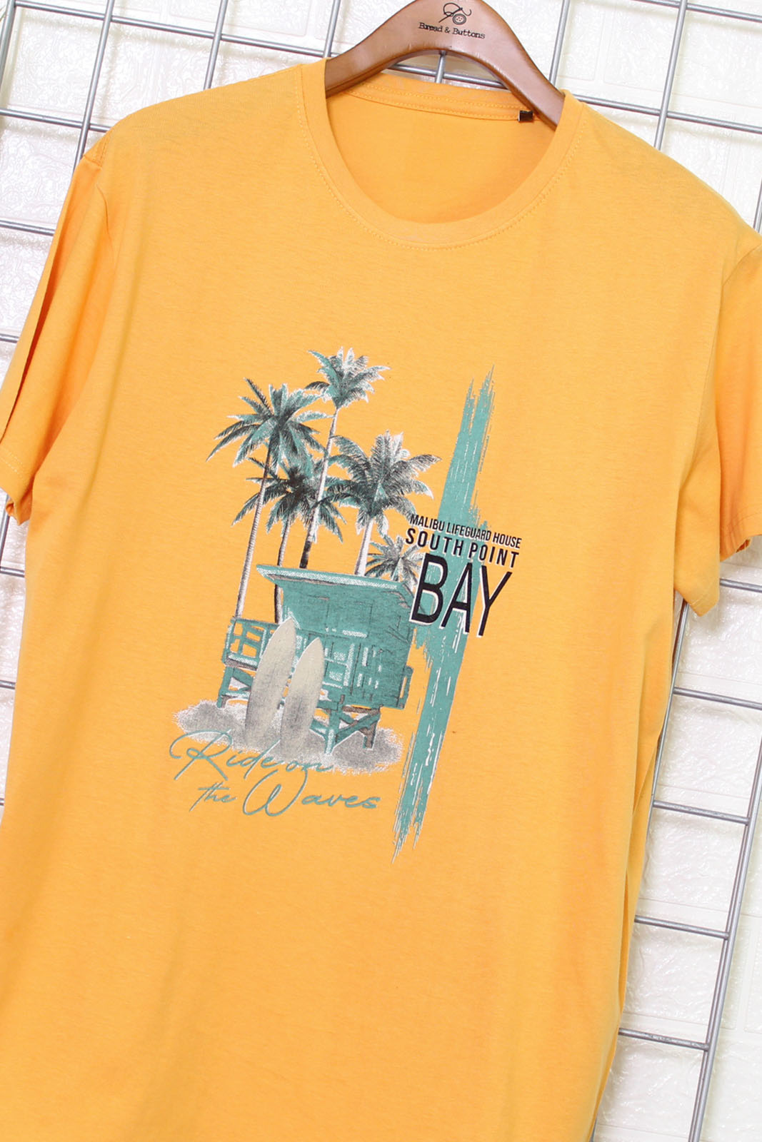 T-Shirt Ανδρικό | Μπλουζάκι Κίτρινο με κοντό μανίκι και στάμπα Palmtree | Metropolisfashioncity.gr