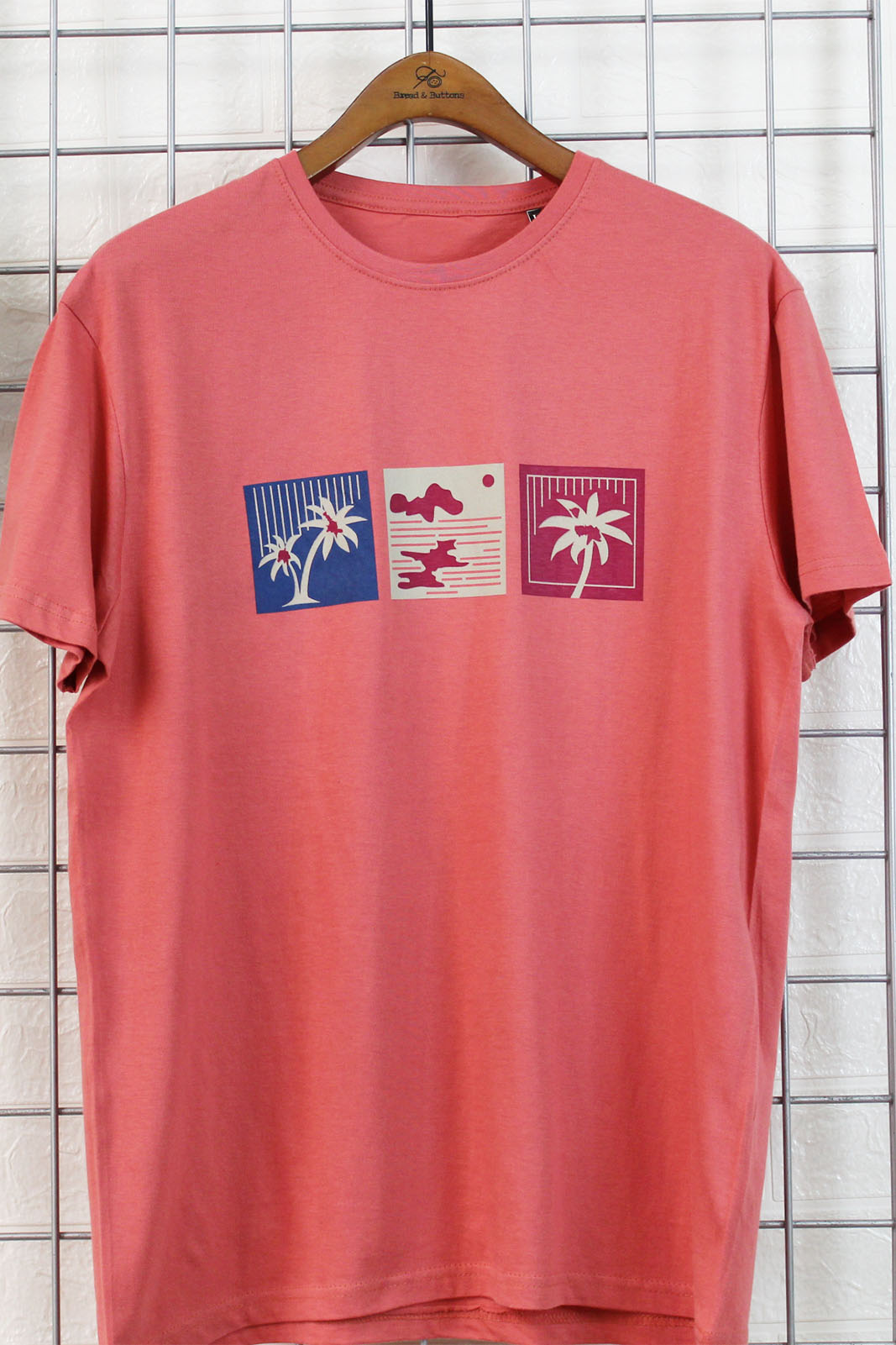 T-Shirt Ανδρικό | Μπλουζάκι Σομόν με κοντό μανίκι και στάμπα