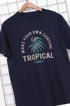 T-Shirt Ανδρικό | Μπλουζάκι Μπλε Navy με κοντό μανίκι και στάμπα weedsun | Metropolisfashioncity.gr